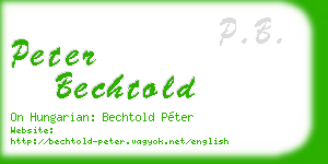 peter bechtold business card
