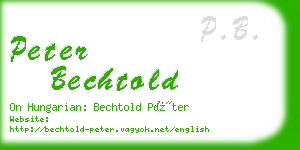 peter bechtold business card